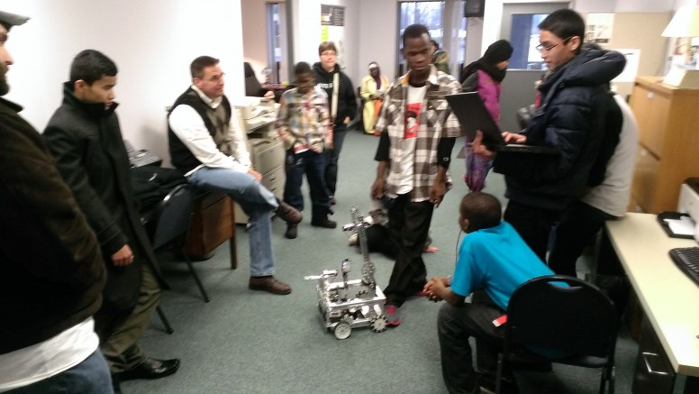 The Robotics Team, comprised of Utica City School district students, shows us their robot!